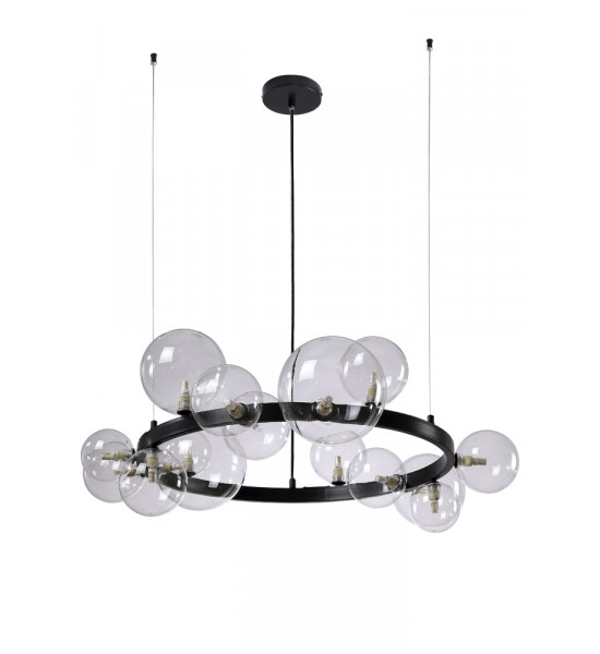 Люстра Crystal Lux AGATA SP15 V2 BLACK/TRANSPARENTE