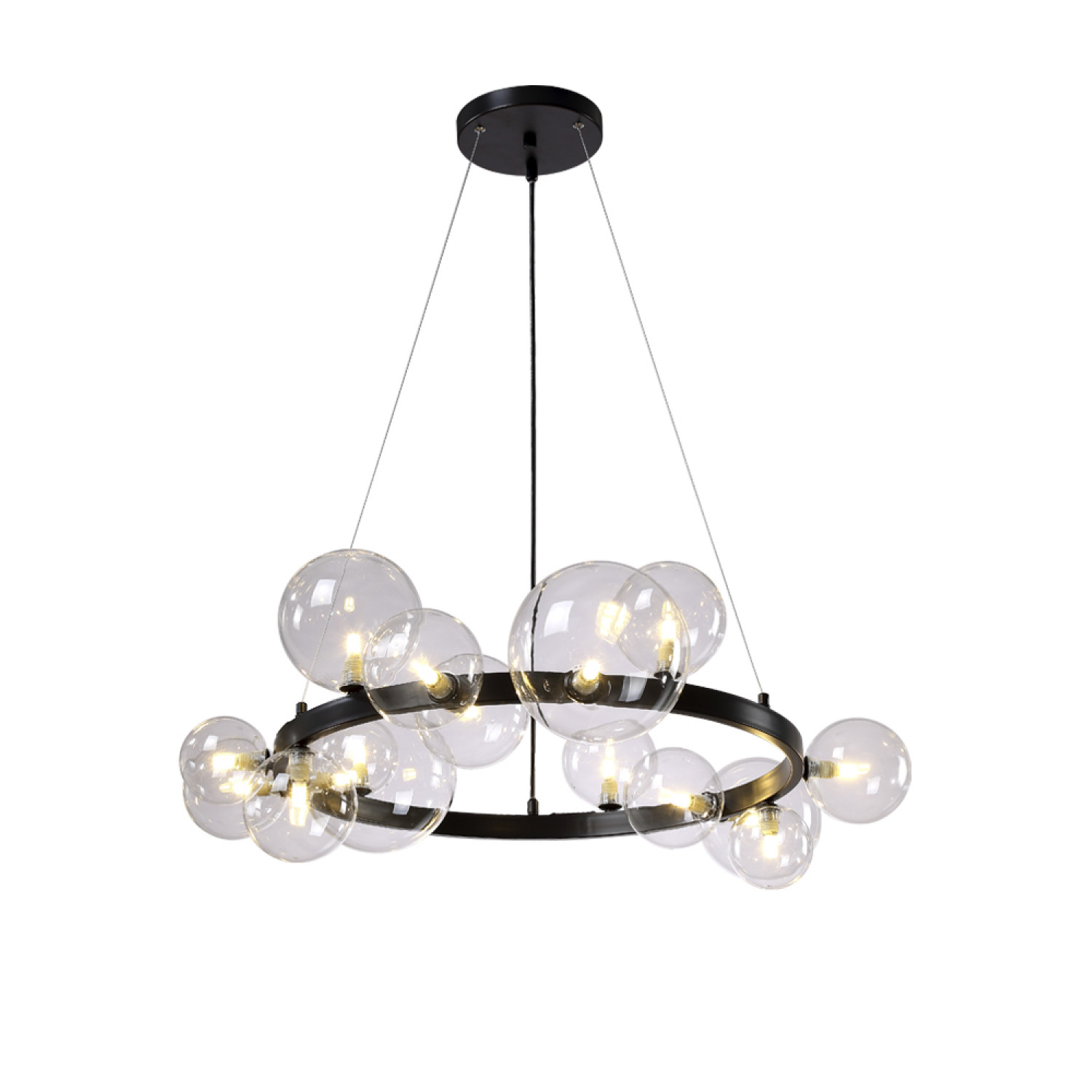 Люстра Crystal Lux AGATA SP15 V2 BLACK/TRANSPARENTE