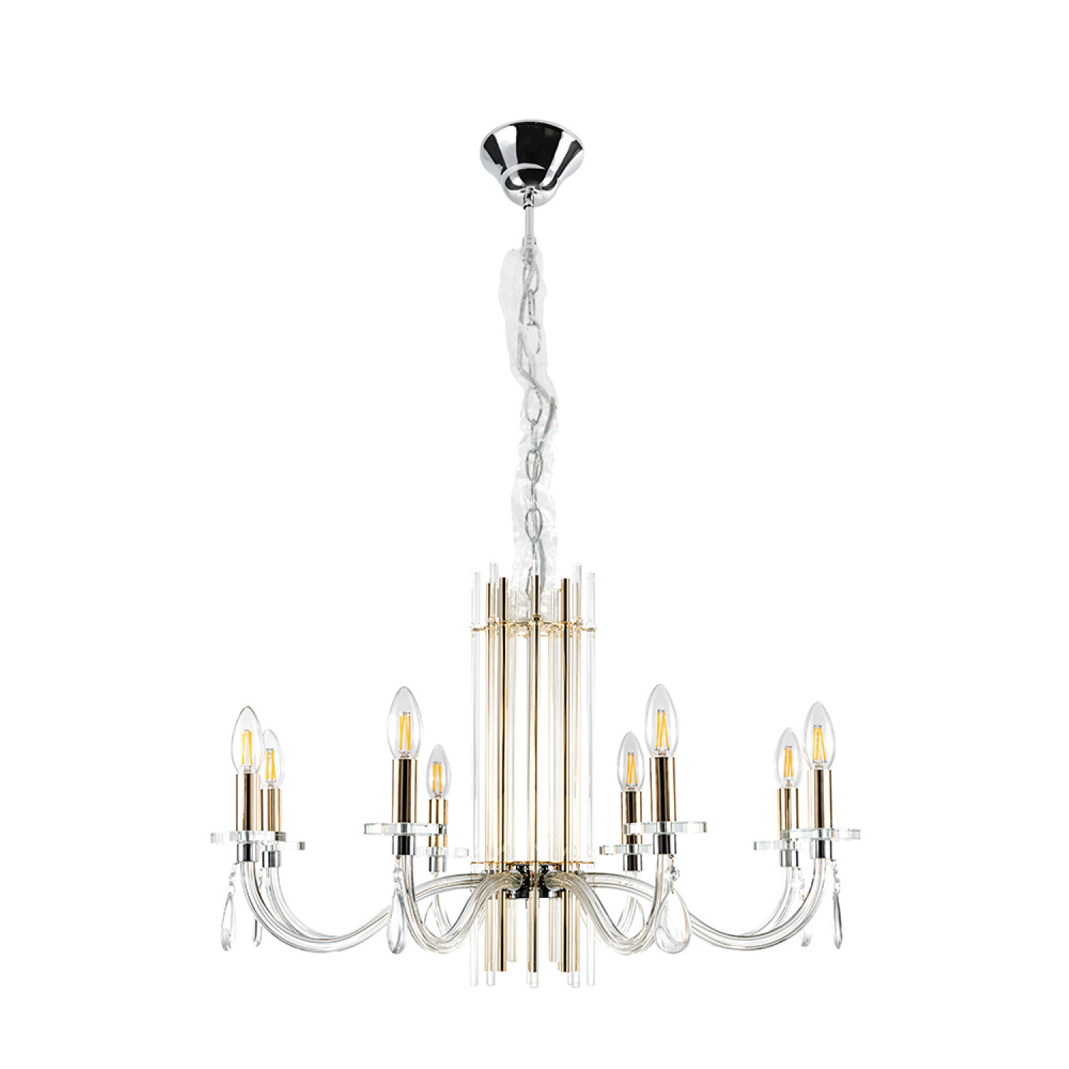 Люстра Crystal Lux AURELIO SP8 GOLD+CHROME/TRANSPARENT