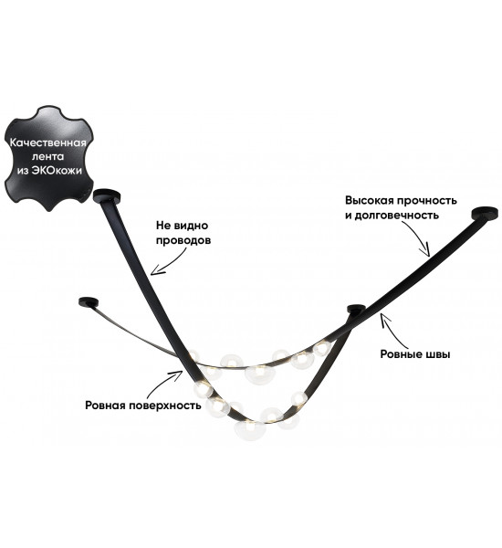 Светильник подвесной Crystal Lux BOSQUE SP7 L3000 BLACK/TRANSPARENT