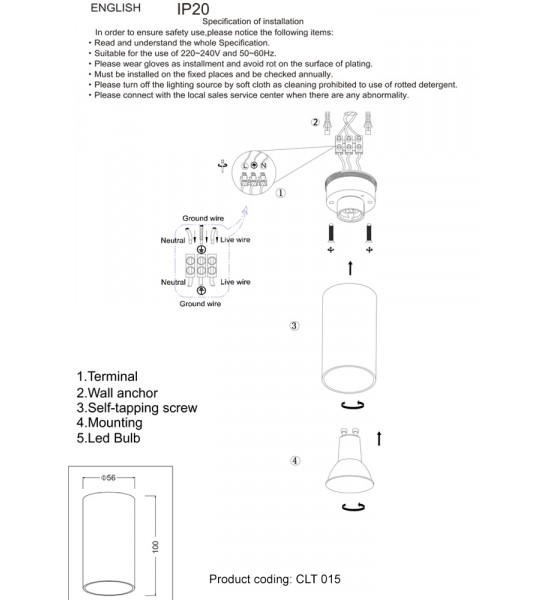 Светильник потолочный Crystal Lux CLT 015C WH