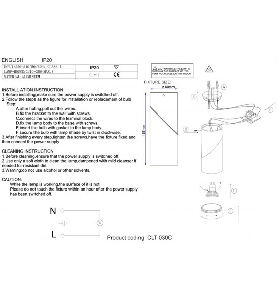 Светильник потолочный Crystal Lux CLT 030C BL