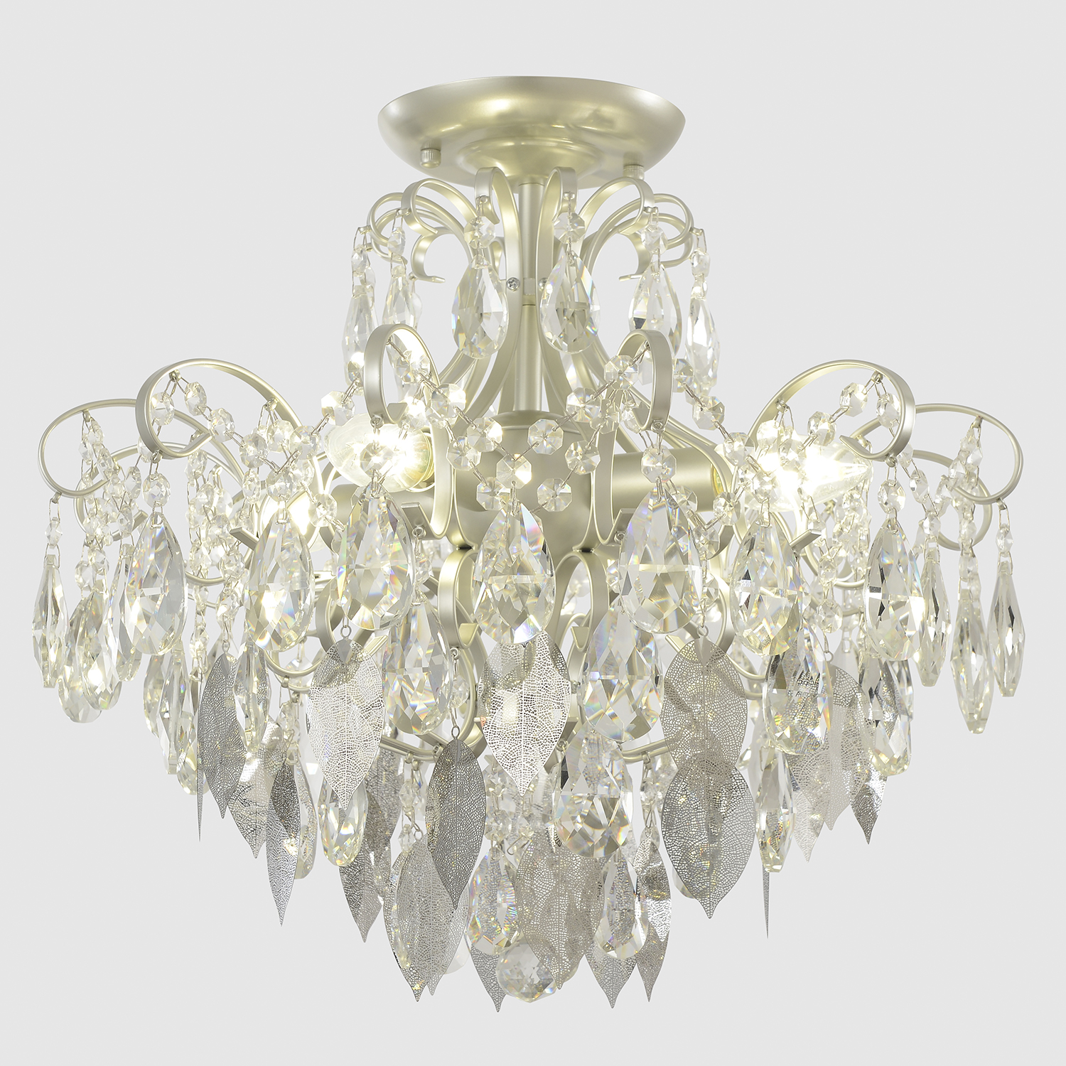 Светильник потолочный Crystal Lux ESMIRALDA PL4 SILVER
