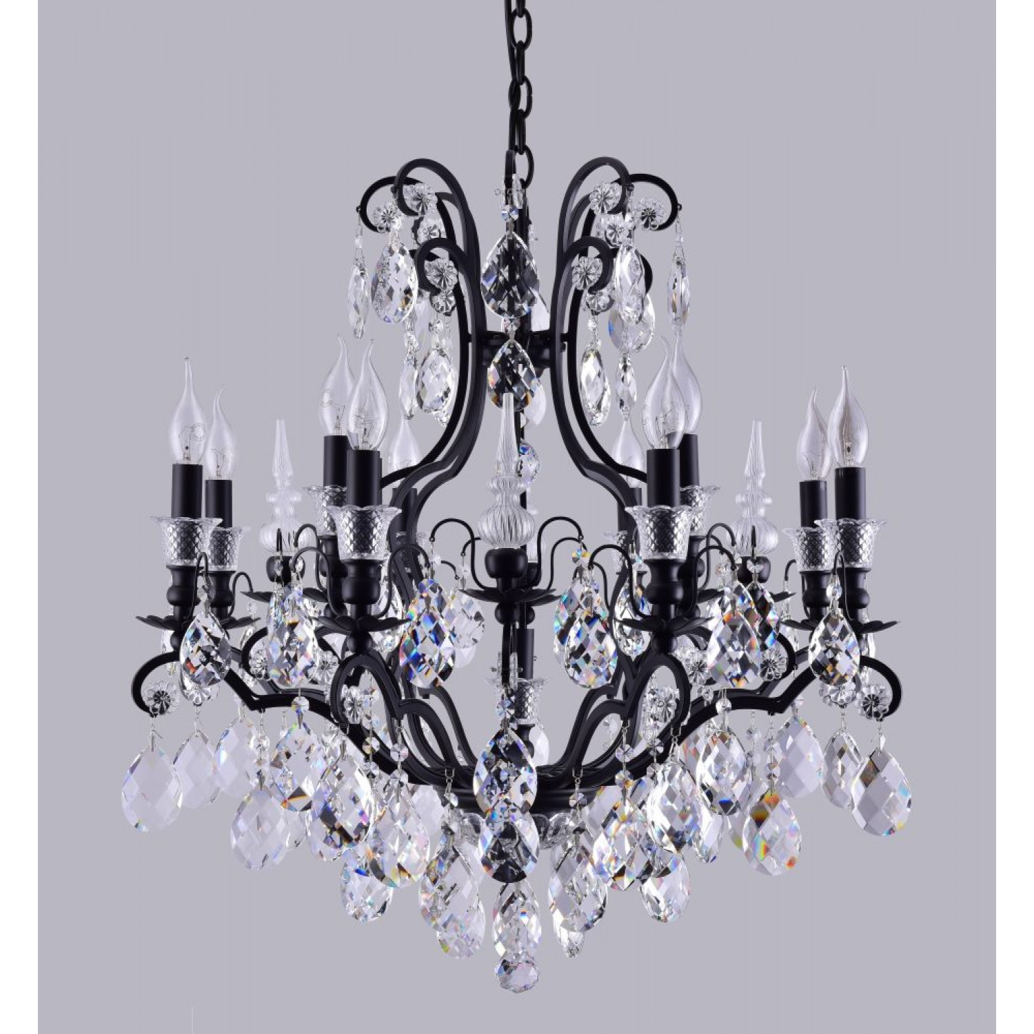 Люстра Crystal Lux MAGNIFICO SP13 BLACK/TRANSPARENT