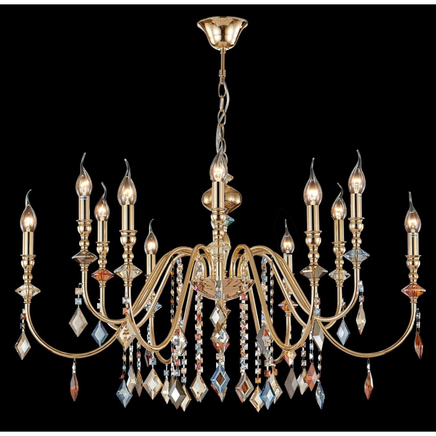 Люстра Crystal Lux MERCEDES SP6+6 GOLD/COLOR