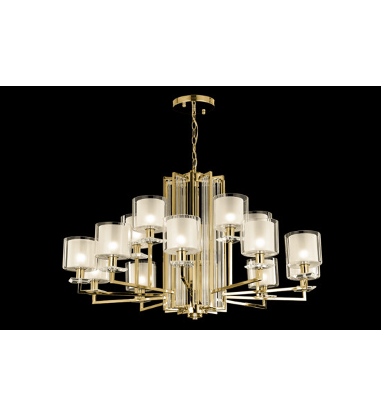 Люстра Crystal Lux NICOLAS SP-PL10+5 GOLD/WHITE
