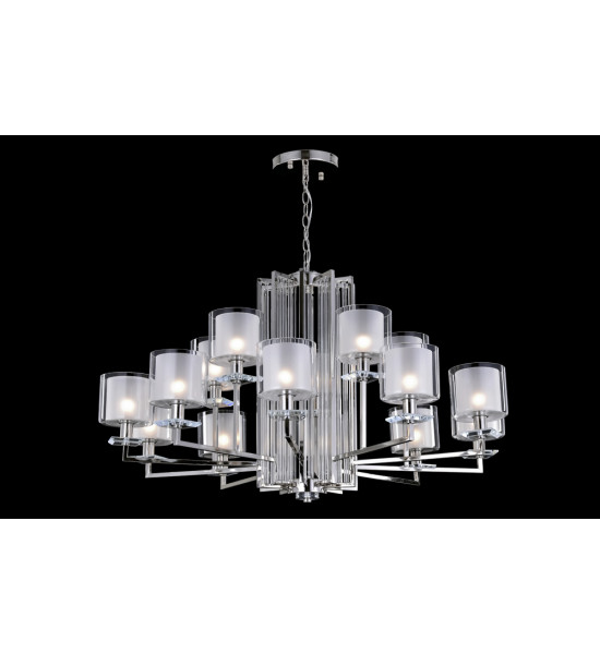 Люстра Crystal Lux NICOLAS SP-PL10+5 NICKEL/WHITE Люстра Crystal Lux NICOLAS SP-PL10+5 NICKEL/WHITE