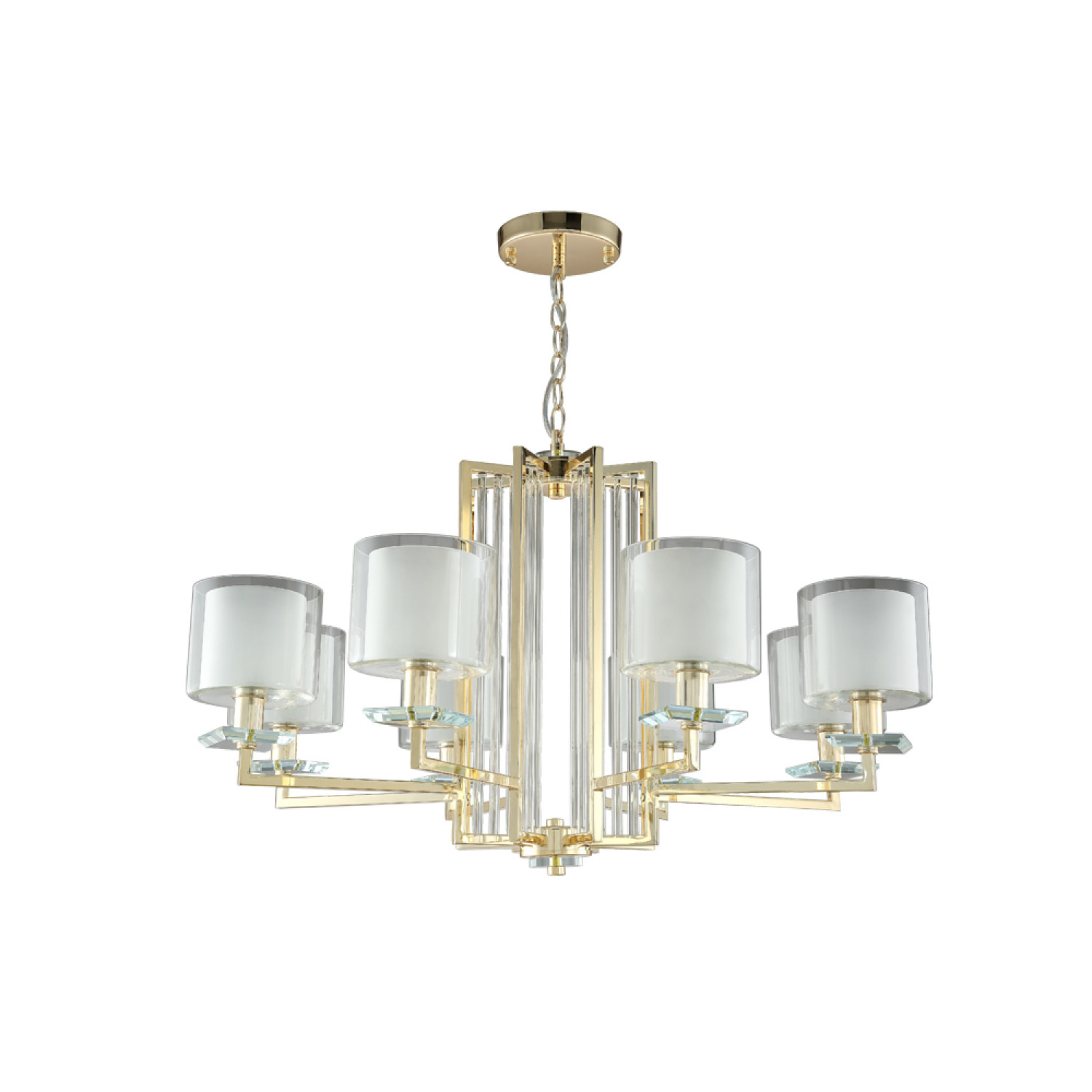 Люстра Crystal Lux NICOLAS SP-PL8 GOLD/WHITE