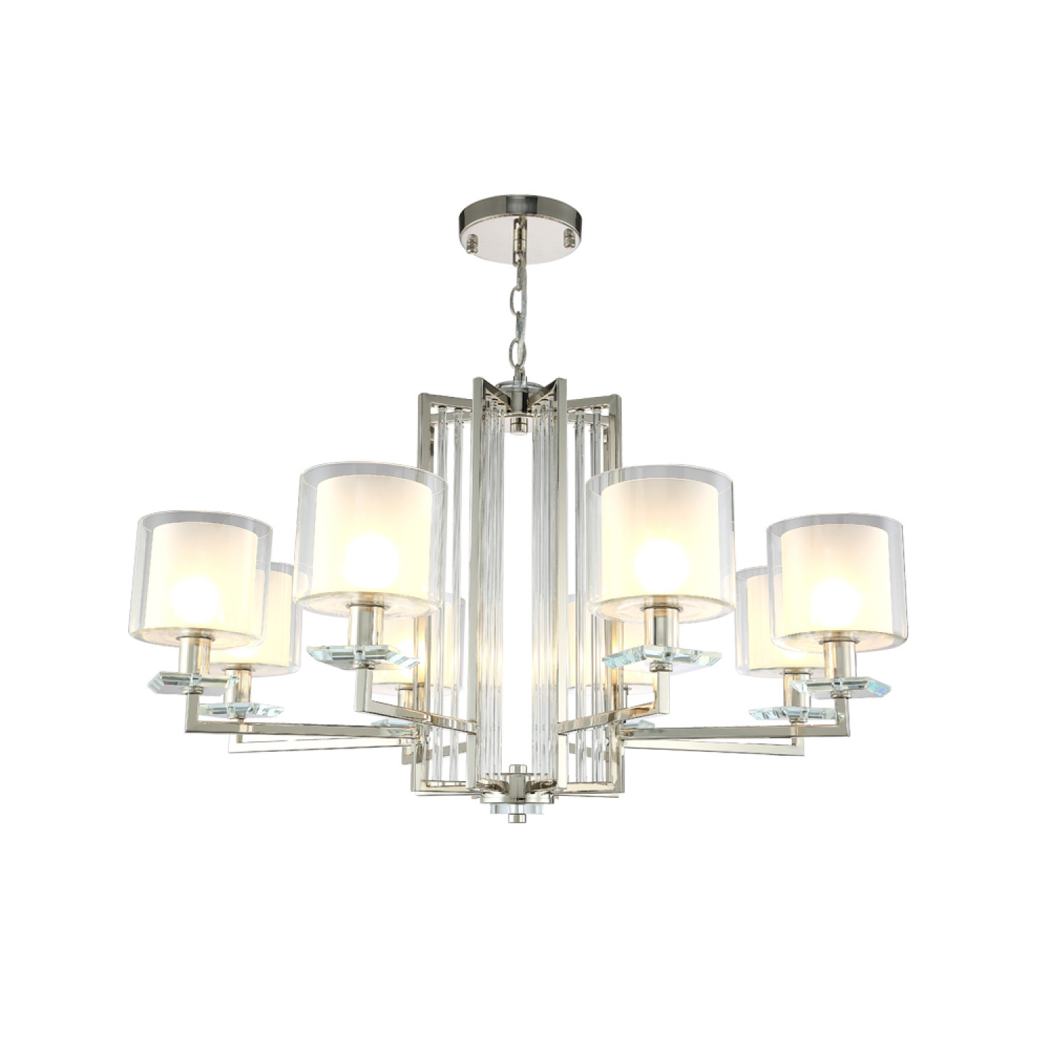 Люстра Crystal Lux NICOLAS SP-PL8 NICKEL/WHITE