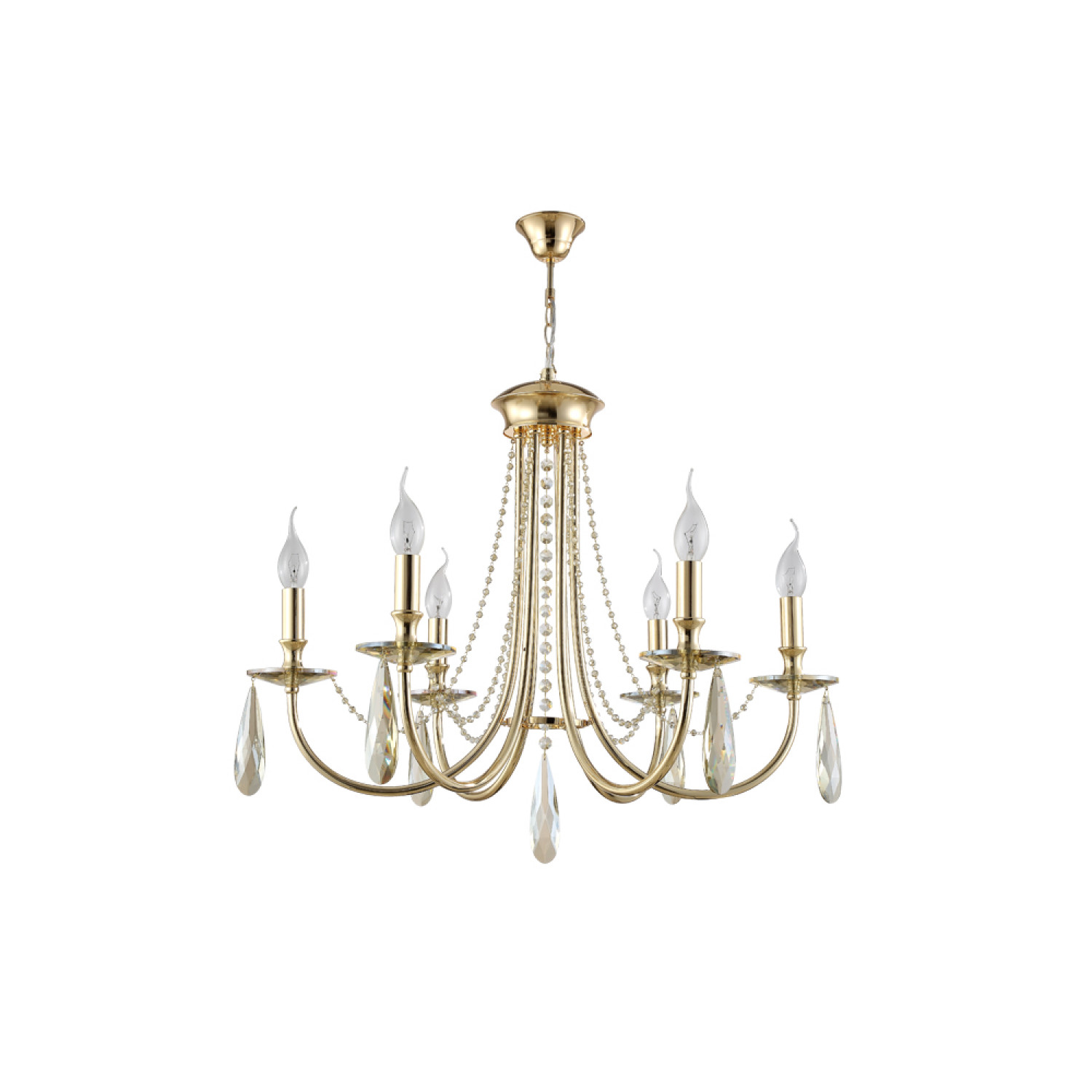 Люстра Crystal Lux VICTORIA SP6 GOLD/AMBER
