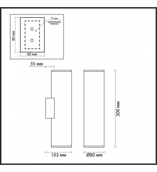 Настенный светильник Odeon Light 3833/2WB DARIO