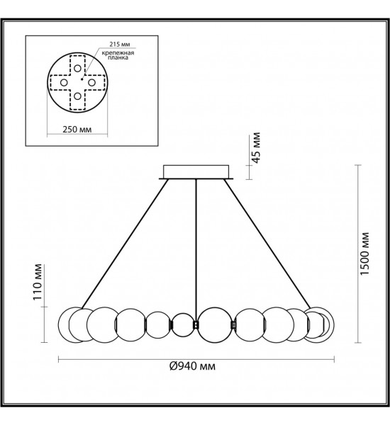 Люстра Odeon Light 5008/45L CRYSTAL