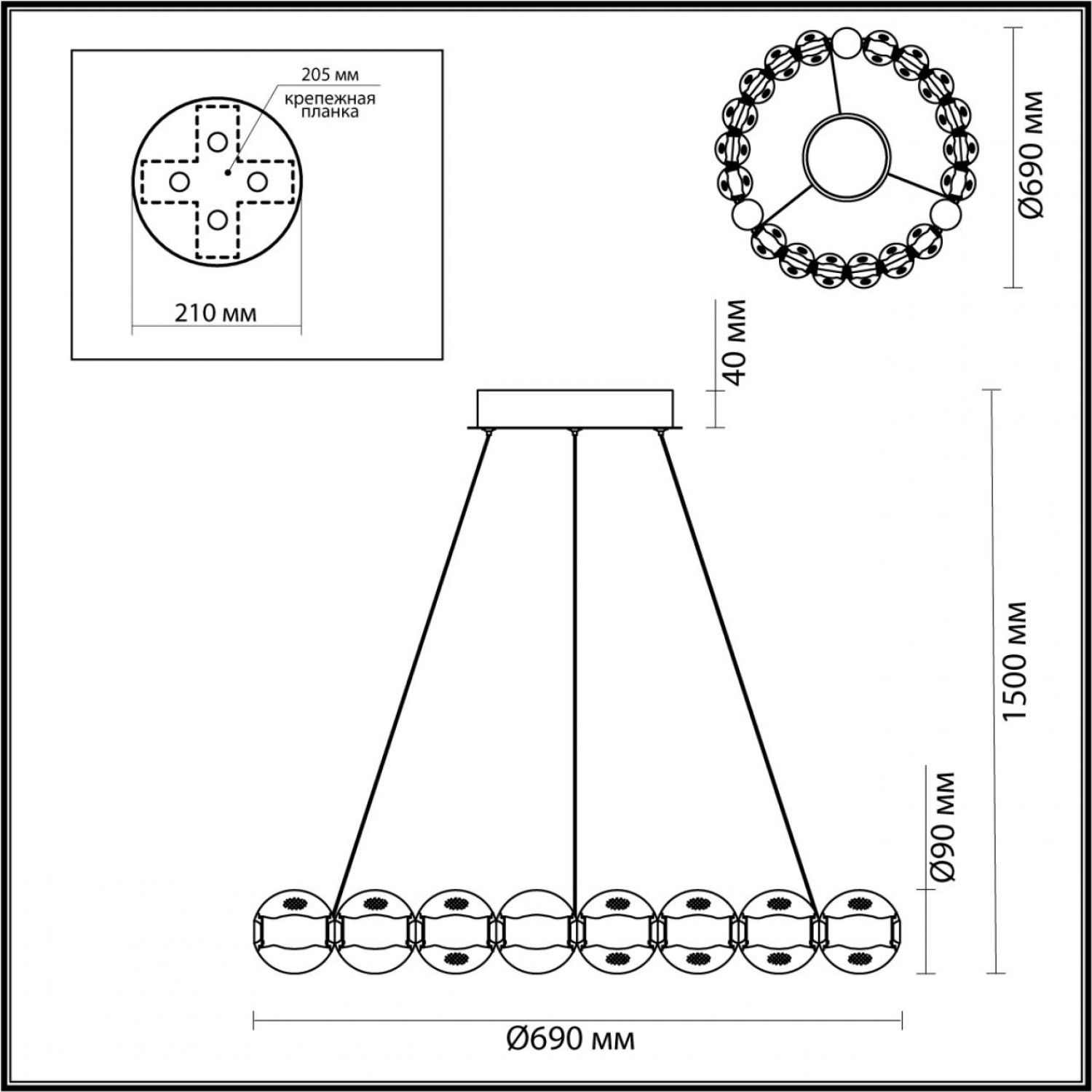 Люстра Odeon Light 5007/60L CRYSTAL