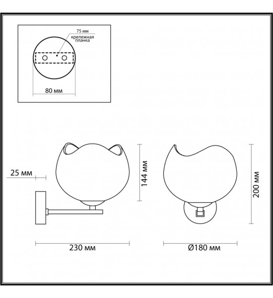 Настенный светильник Odeon Light 4873/1W WATERLILY