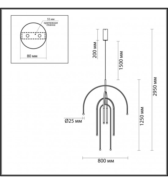 Подвесной светильник Odeon Light 6633/95L MEMFI