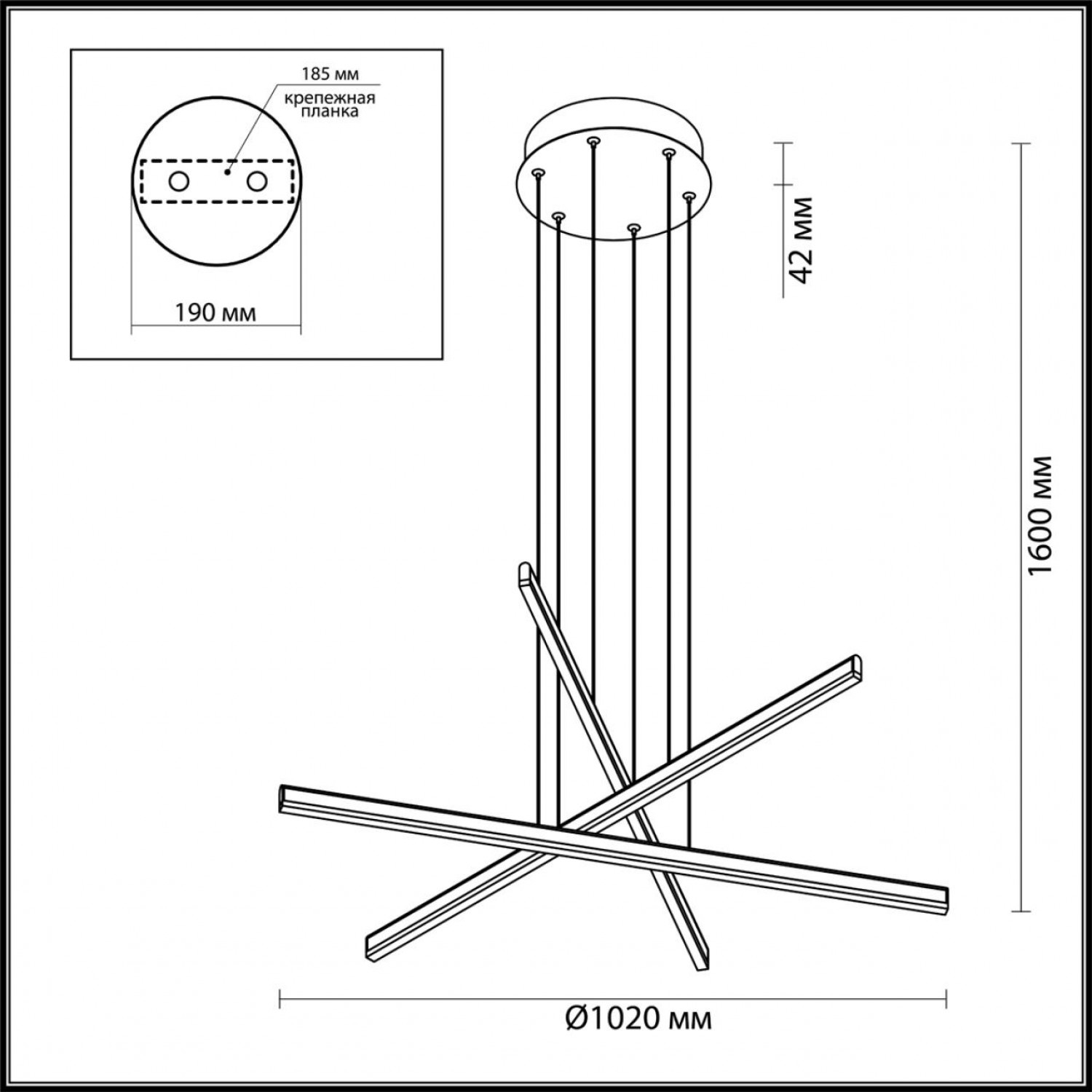 Подвесной светильник Odeon Light 3890/48L RUDY