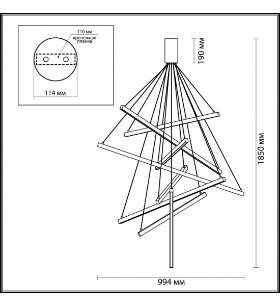 Подвесной светильник Odeon Light 3860/96B COMETA