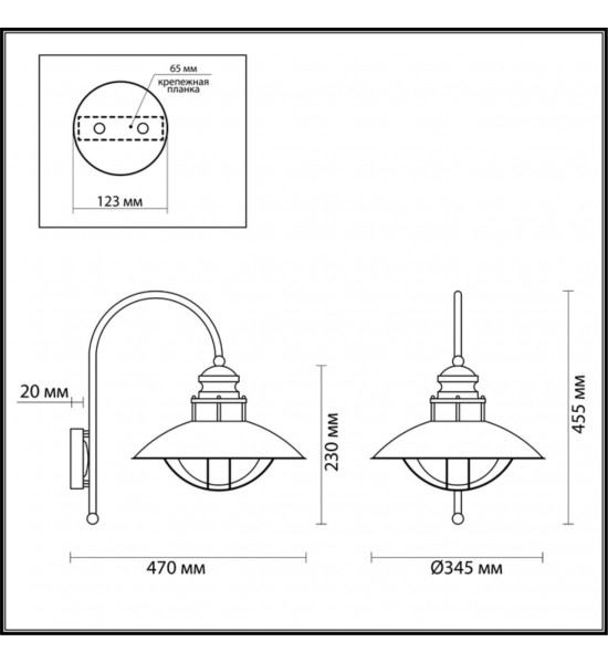 Уличный настенный светильник Odeon Light 4164/1WA DANTE