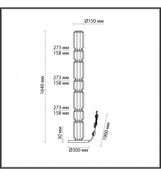 Торшер Odeon Light 5409/53FL JAM