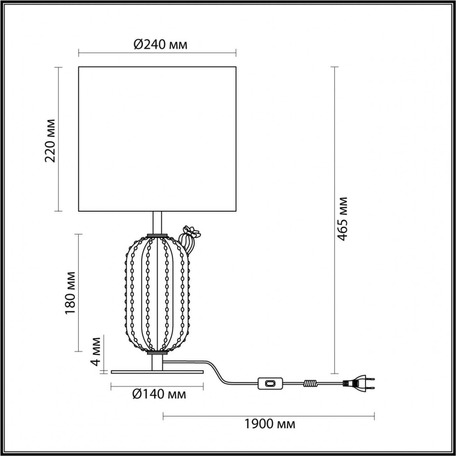 Настольная лампа Odeon Light 5425/1T CACTUS