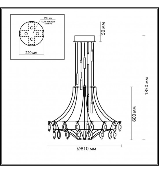 Подвесная люстра Odeon Light 7000/51L FLAMENCO