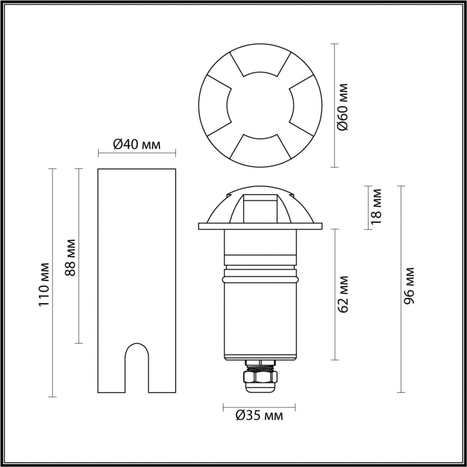 Уличный светильник Odeon Light 6662/3GL3 WALD