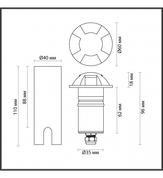 Уличный светильник Odeon Light 6662/3GL3 WALD