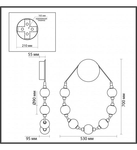 Бра Odeon Light 5007/25WL CRYSTAL