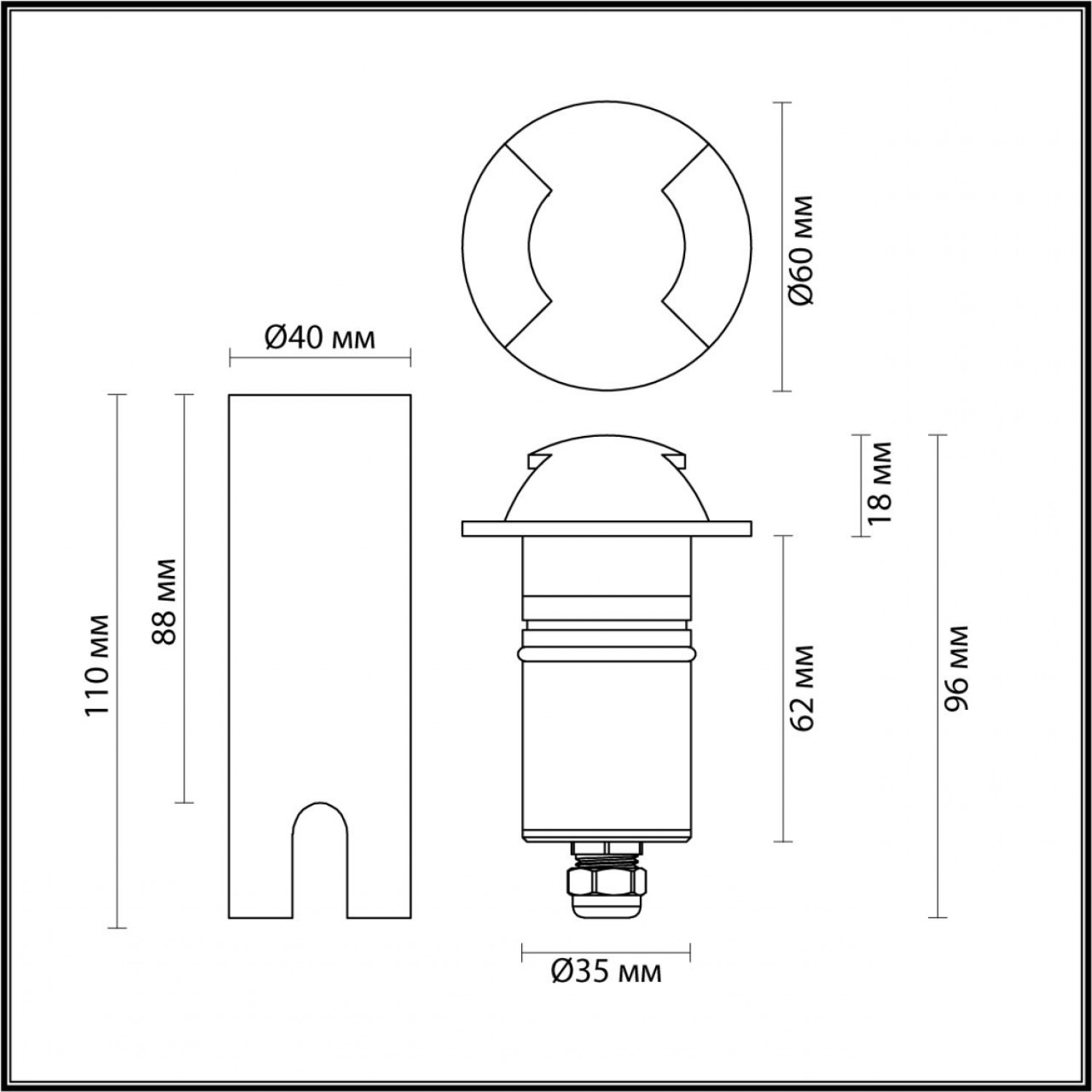 Уличный светильник Odeon Light 6662/2GL3 WALD