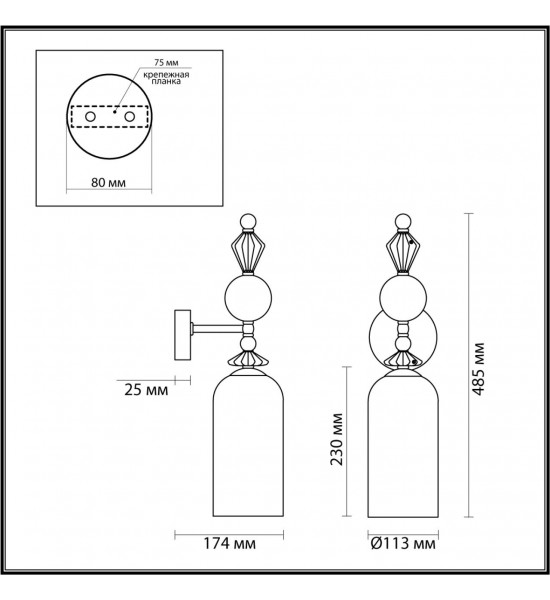 Настенный светильник Odeon Light 4893/1WA BIZET