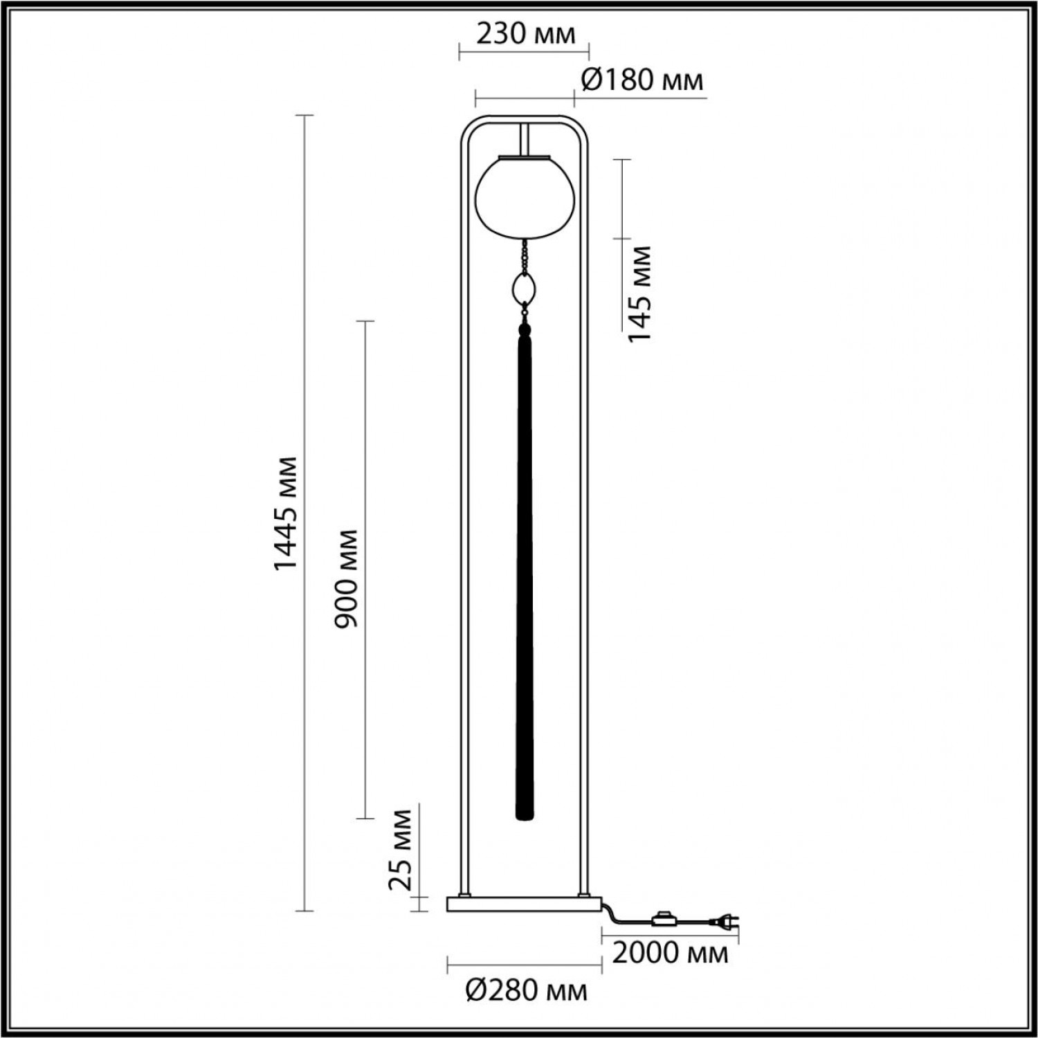 Торшер Odeon Light 5432/1F FIOLENT