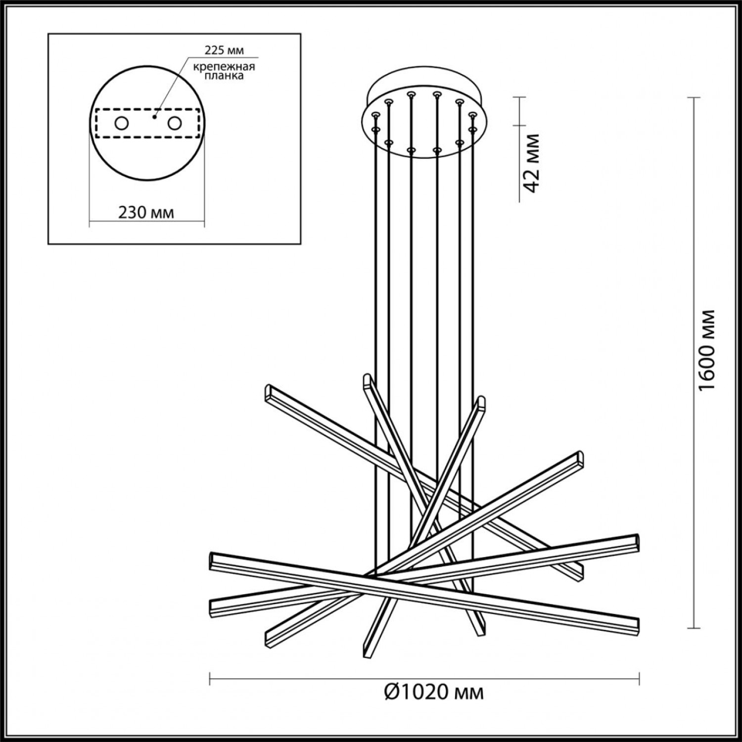 Подвесной светильник Odeon Light 3890/96L RUDY