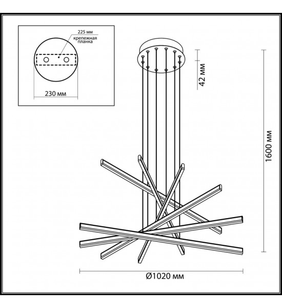 Подвесной светильник Odeon Light 3890/96L RUDY