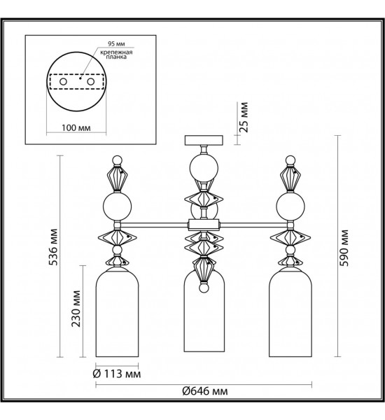 Люстра потолочная Odeon Light 4855/3C BIZET