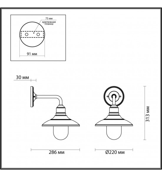 Уличный настенный светильник Odeon Light 4965/1W CAMPA