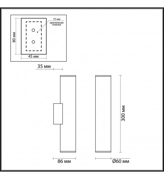 Настенный светильник Odeon Light 4245/2WA DARIO