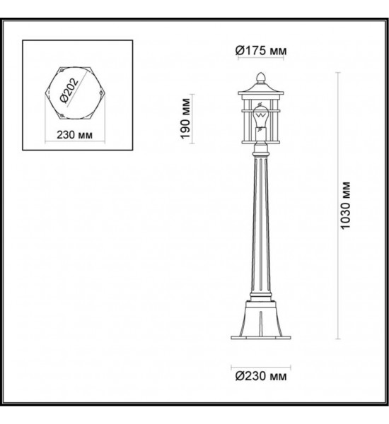 Уличный светильник Odeon Light 4044/1F VIRTA