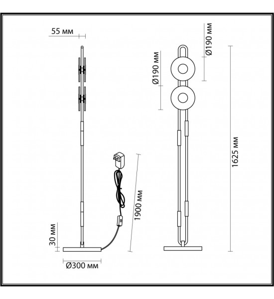 Торшер Odeon Light 5407/23FL MAGNET