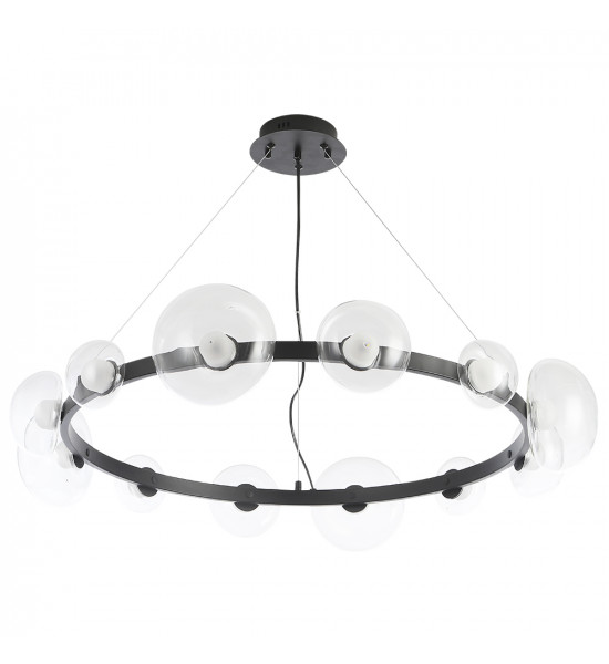 Люстра Crystal Lux BOSQUE SP12 BLACK/TRANSPARENT