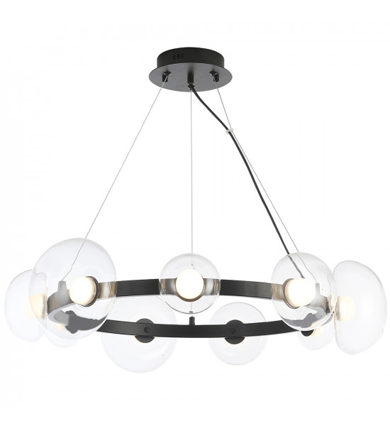 Люстра Crystal Lux BOSQUE SP9 BLACK/TRANSPARENT