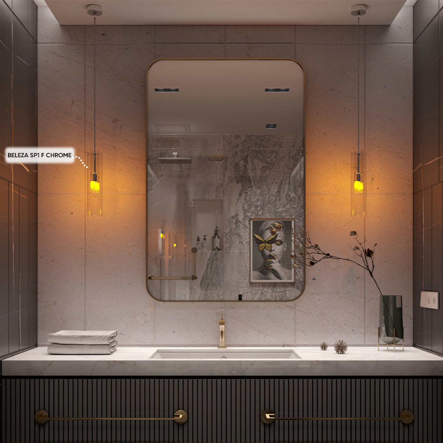 Светильник подвесной Crystal Lux BELEZA SP1 F CHROME