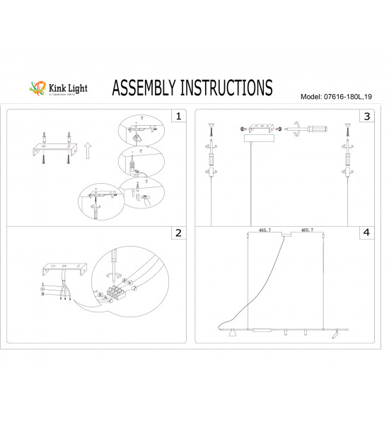 Подвесной светильник Kink Light 07616-180L,19 Ристо