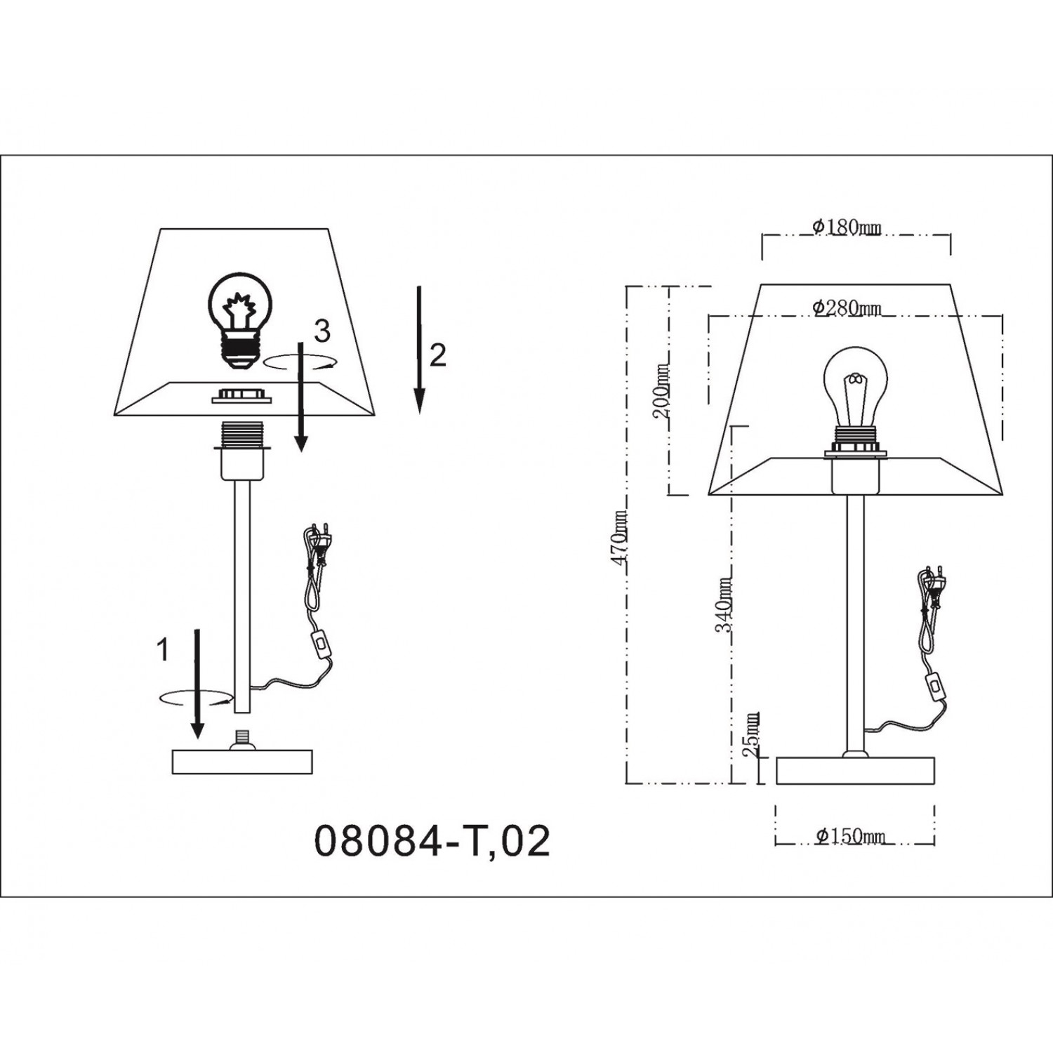 Настольная лампа Kink Light 08084-T,02 Верто
