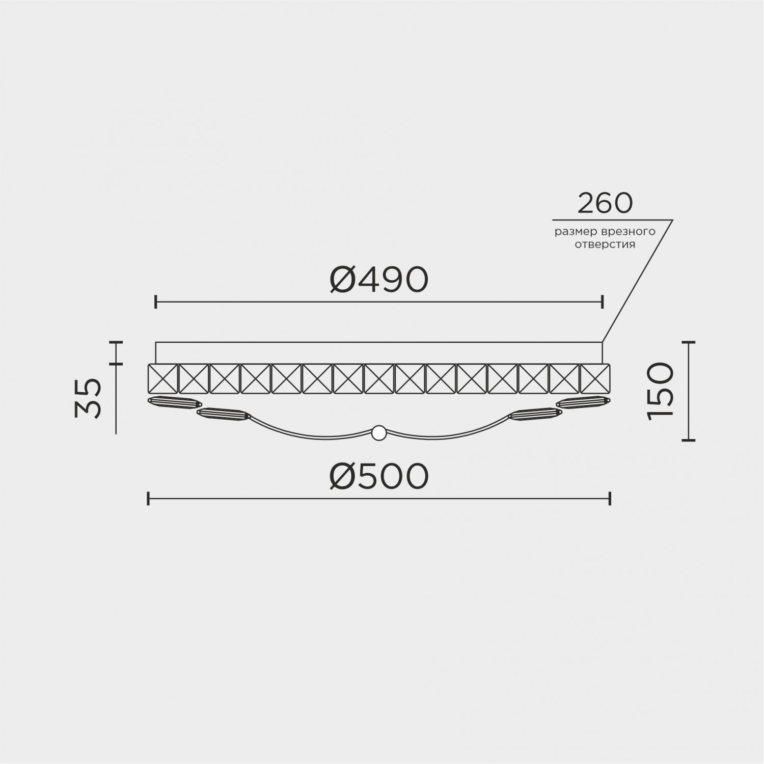 Потолочный светильник LED4U L1146-500 CR