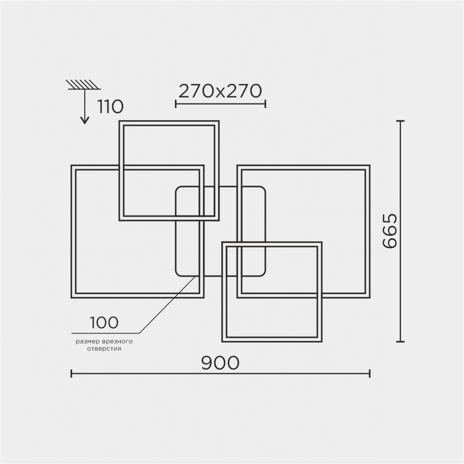 Потолочный светильник LED4U L11060-4 BK