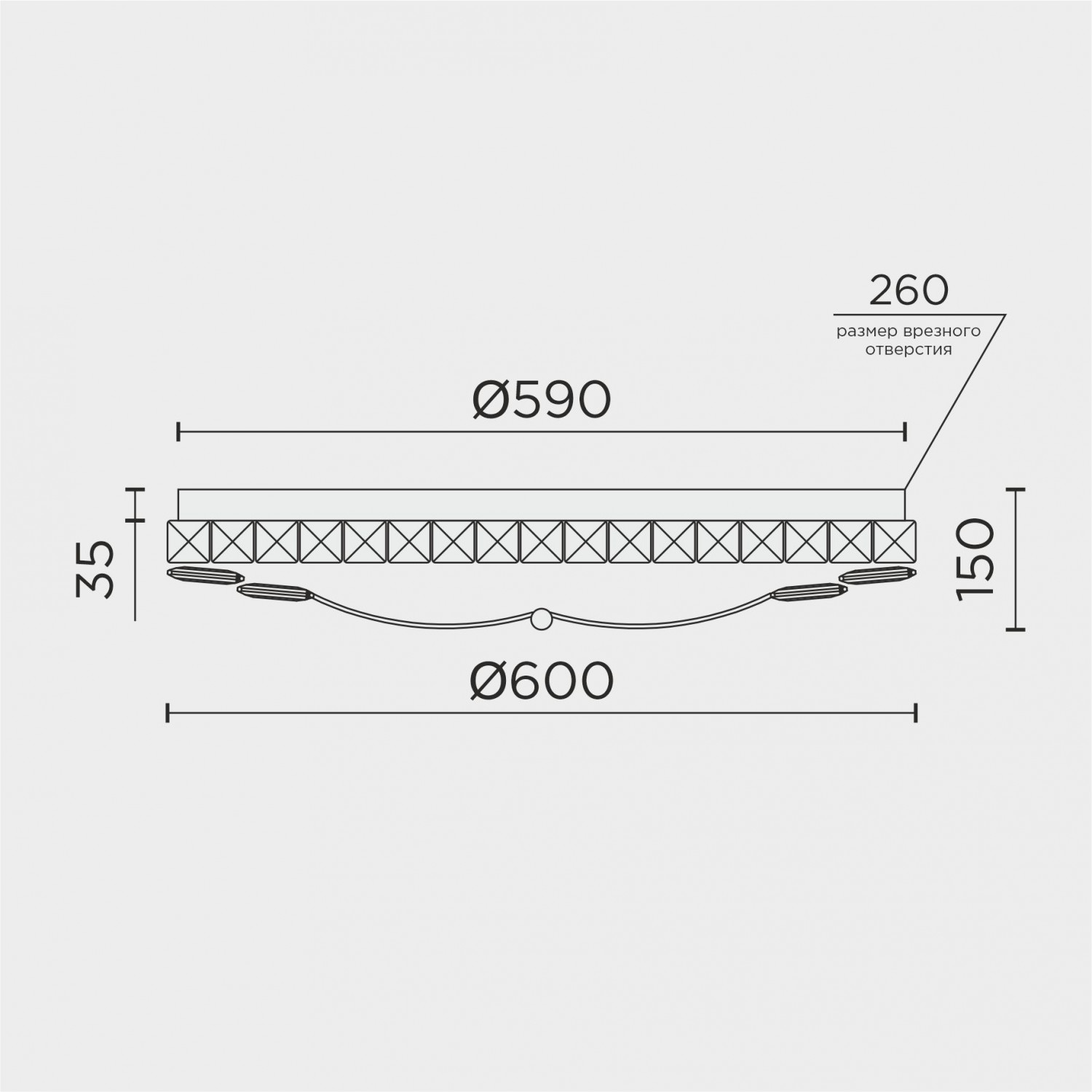 Потолочный светильник LED4U L1146-600 GD