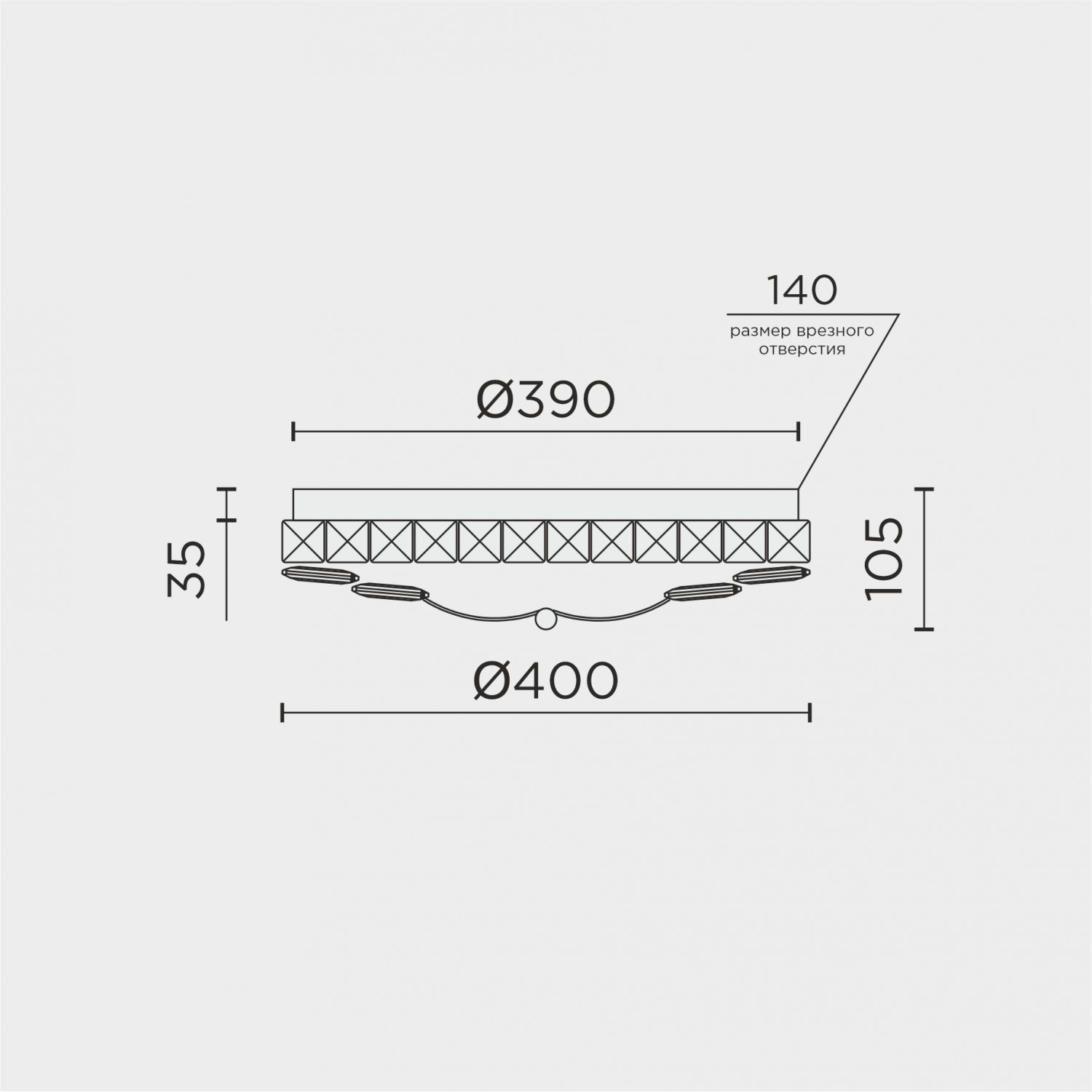 Потолочный светильник LED4U L1146-400 GD