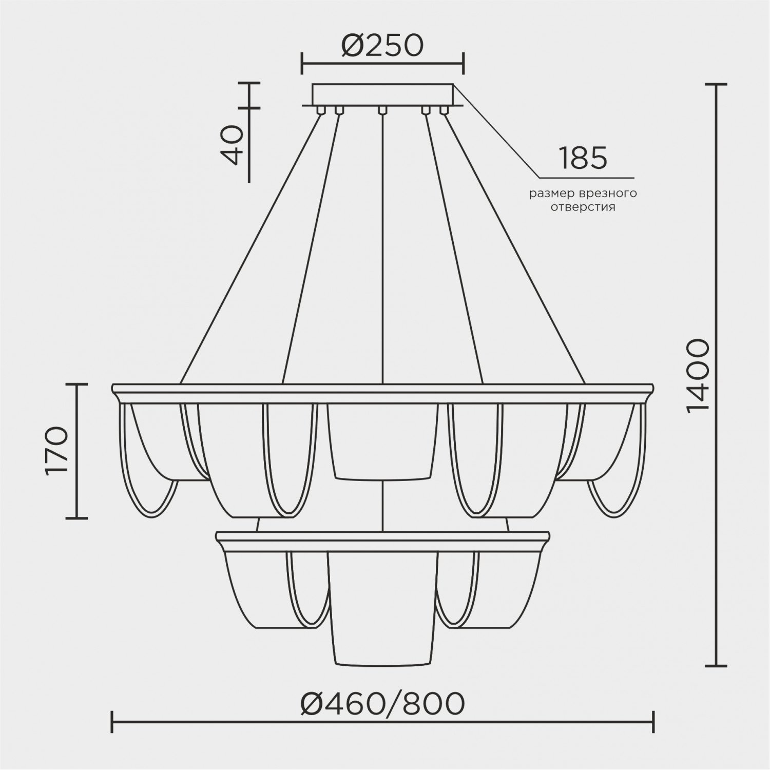 Подвесной светильник LED4U L7706-800-460 GD
