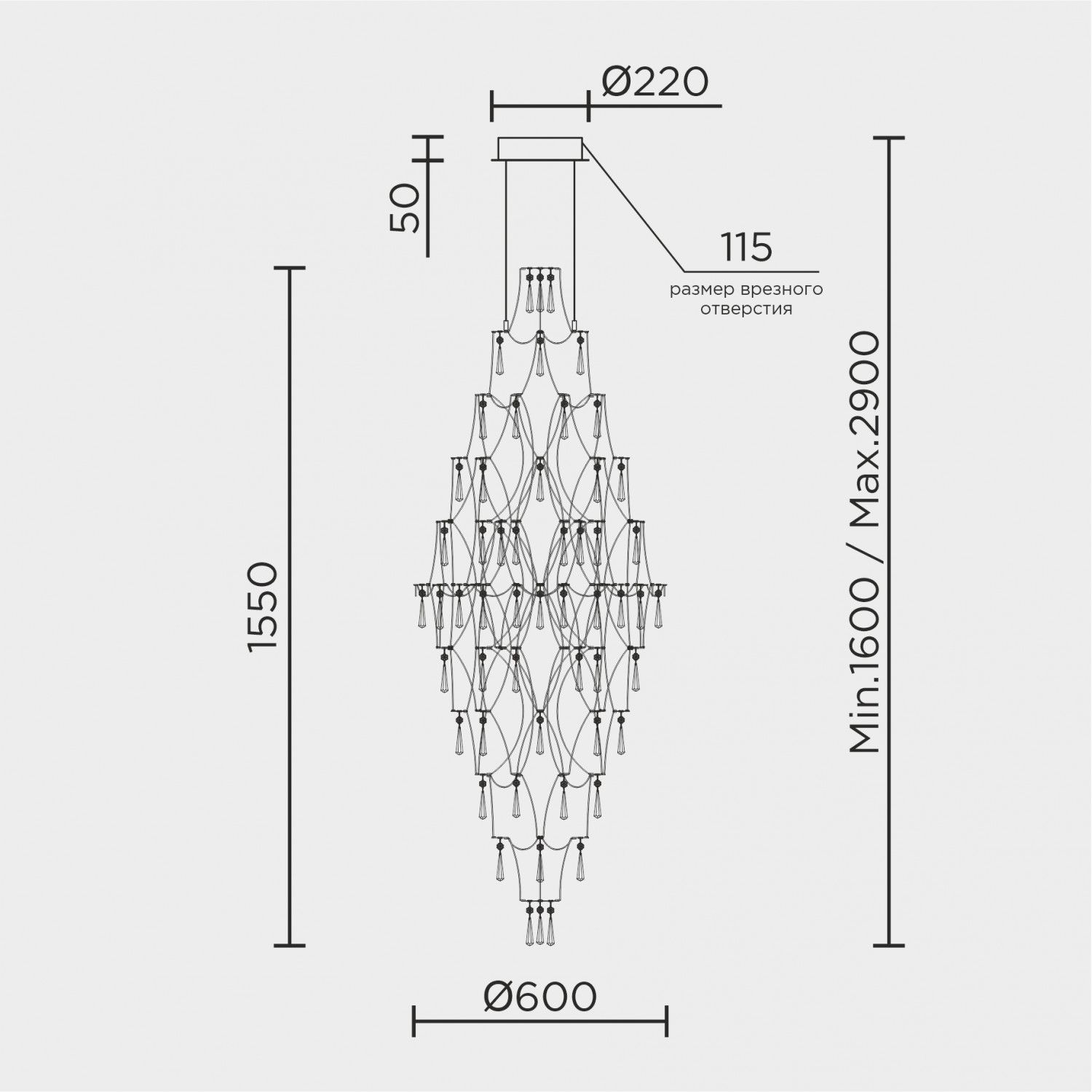 Подвесная люстра MODELUX ML.7826.600P GD