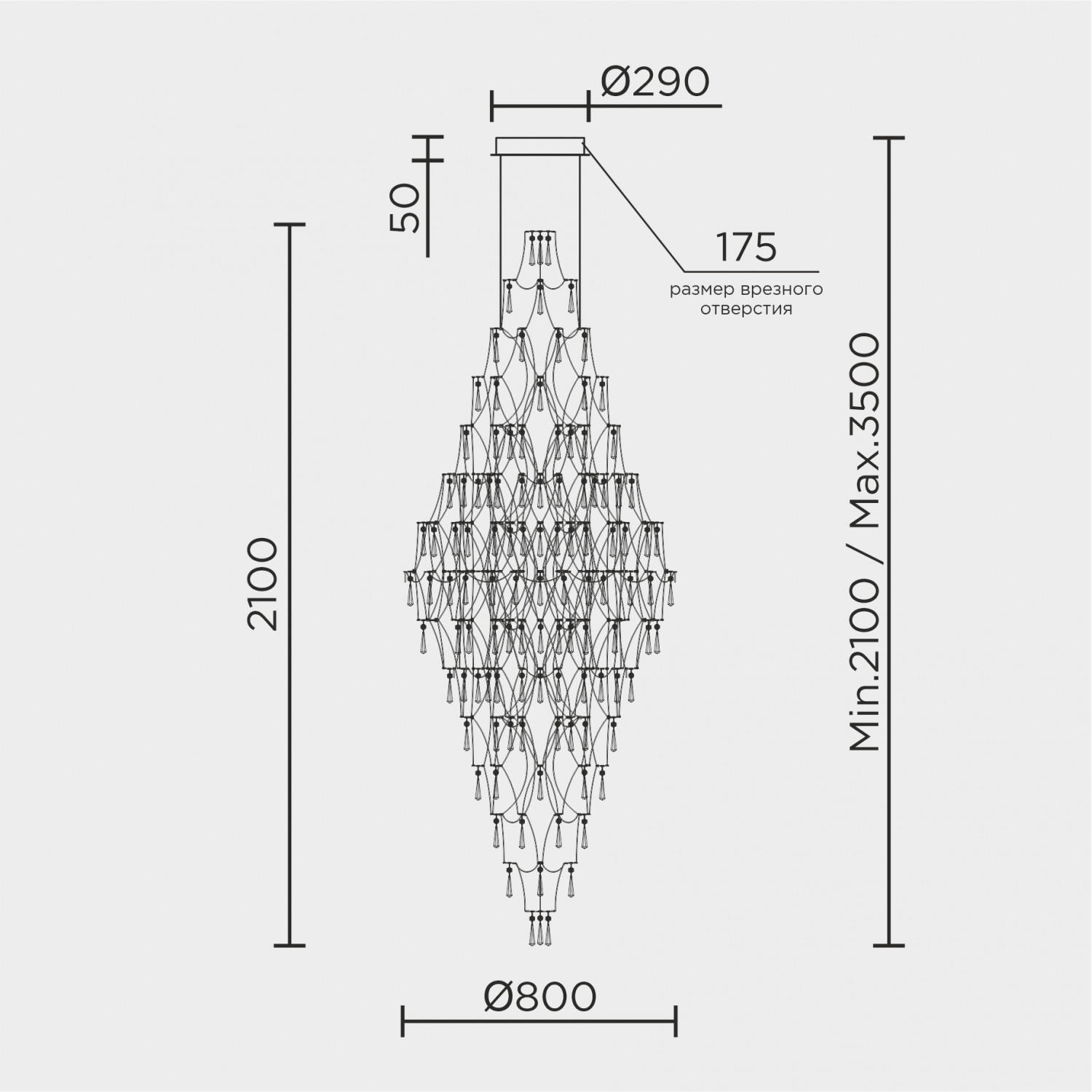 Подвесная люстра MODELUX ML.7826.800P GD